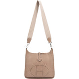 Hermès Argile Togo Leather Palladium Evelyne 29 Crossbody Bag