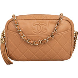 Chanel Quilted Caviar Leather Tassel Camera Crossbody Bag