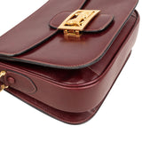Celine Bordeaux Bocalf Flap Triomphe Shoulder Bag