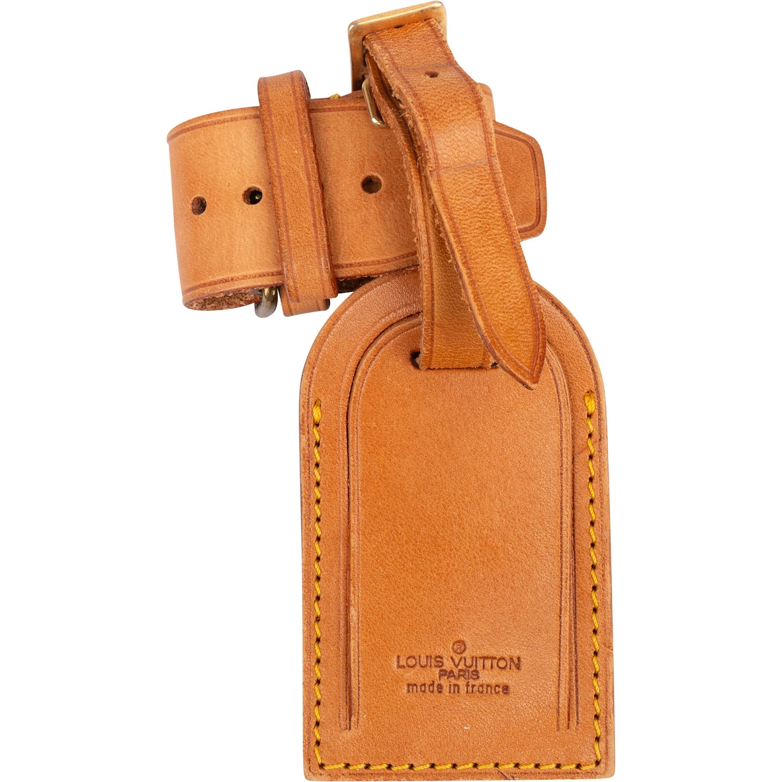 [🔄️B21 / F47] Louis Vuitton Vachetta Leather Luggage Tag - vintageandkickz