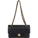 Chanel Quilted Caviar Leather Small Double Flap Shoulder Bag