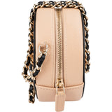 Chanel Quilted Caviar Leather CC Filigree Round Crossbody Bag