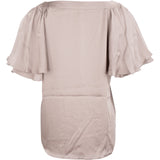 Cartier Taupe Satin Look Ruffle T-Shirt (FR38)