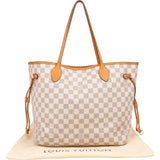 Louis Vuitton Monogram Damier Azur Canvas Neverfull MM Shoulder Bag
