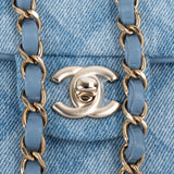 Chanel Quilted Denim Mini Rectangular Single Flap Crossbody Bag