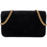 Gucci Chevron Velvet GG Marmont Small Crossbody Bag