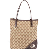 Gucci Monogram GG Canvas D-Ring Interlocking GG Tote Shoulder Bag