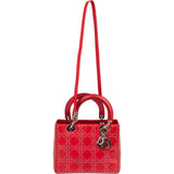 Christiann Dior Studded Cannage Lambskin Lady Dior Handbag