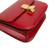 Céline Red Calfskin Classic Medium Box Crossbody Bag