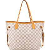 Louis Vuitton Monogram Damier Azur Canvas Neverfull MM Shoulder Bag