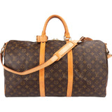 Louis Vuitton Monogram Canvas Keepall 50 Bandoulière Travel Bag