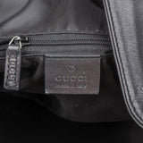 Gucci Black Leather Bamboo Hobo Handbag