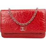 [🔄️B20 / F44] Chanel Embossed Camellia Leather Wallet on Chain Crossbody Bag - vintageandkickz