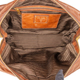 Prada Brown Vitello Leather Antic Bauletto Bag Handbag
