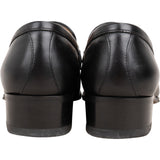Gucci Black Brushed Leather GG Web Tassels Loafers (34,5)