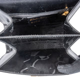 Salvatore Ferragamo Black Boxcalf Leather Gancini Top Handle Handbag