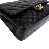 Chanel Quilted Lambskin CC Medium Double Flap Shoulder Bag