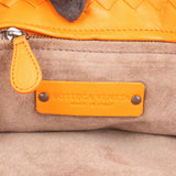 Bottega Veneta Orange Intrecciato Leather Capri Lock Tote Handbag
