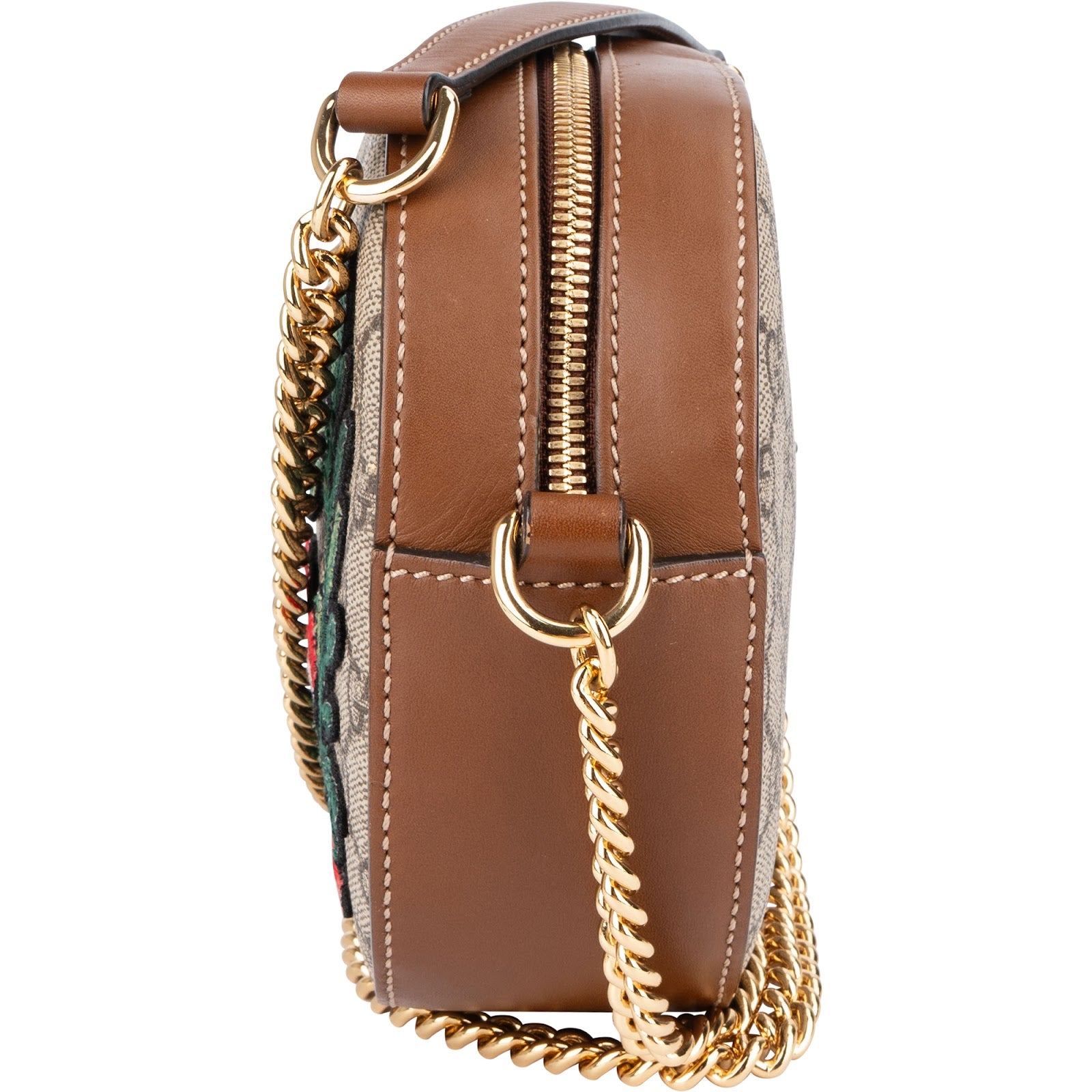 [🔄️B23 / F23] Gucci Monogram GG Supreme Embroidered Mini Chain Crossbody Bag - vintageandkickz