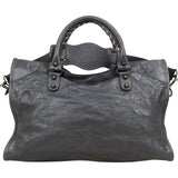 Balenciaga Dark Grey Leather Classic City Handbag