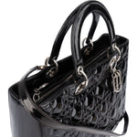 Christian Dior Quilted Patent Leather Lady Dior Handbag - vintageandkickz