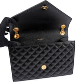 Saint Laurent Grain De Poudre Embossed Leather Envelope Crossbody Bag