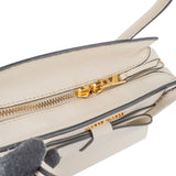 Miu Miu White Madras Leather Bow Handbag