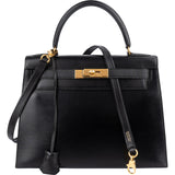 Hermès Box Calf Sellier Kelly 28 Handbag