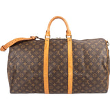 Louis Vuitton Monogram Canvas Keepall 55 Bandoulière Travel Bag