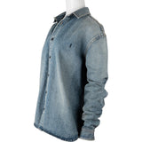 Saint Laurent Blue Denim Button Up Long Sleeves Shirt Womens Jacket Cassandre (XXL)