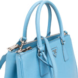Prada Light Blue Saffiano Leather Small Galleria Handbag
