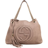 Gucci Granied Leather Soho Chain Tote Shoulder Bag