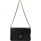 Chanel Quilted Lambskin 24K Gold Single Flap Shoulder Bag