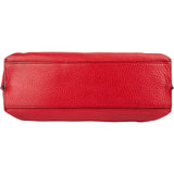 Gucci Red Pebbled Leather Bamboo Daily Top Handle Handbag