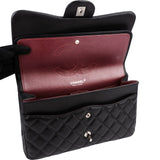 Chanel Quilted Lambskin Palladium Jumbo Double Flap Crossbody Bag