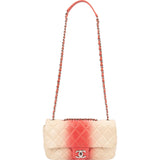 Chanel Quilted Bicolor Caviar Leather Single Flap Shoulder Bag