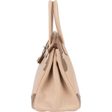 Hermès Swift Blanc Gris Perle Ghillies Palladium Birkin 30 Handbag