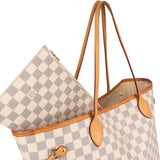 Louis Vuitton Monogram Damier Azur Canvas Neverfull MM Shoulder Bag