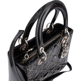 Christian Dior Quilted Patent Leather Lady Dior Handbag