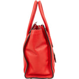 Céline Red Grained Leather Luggage Handbag