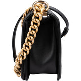 Chanel Quilted Lambskin Single Flap Medium Boy Crossbody Bag