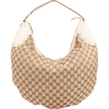 Gucci Monogram GG Canvas Perforated Leather Large Crescent Shoulder Bag