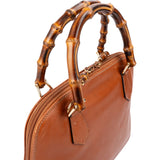Gucci Brown Calfskin Bamboo Vintage Small Handbag