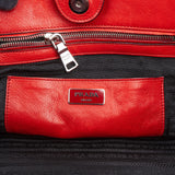 Prada Glaced Grained Leather Double Zip Tote Shopper Handbag