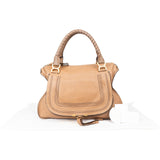 Chloé Grained Calfskin Marcie Large Hobo Saddle Handbag