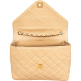 Chanel Quilted Lambskin 24K Gold Single Flap Shoulder Bag