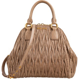Miu Miu Matelassé Nappa Leather Bowler Hobo Handbag