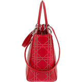Christiann Dior Studded Cannage Lambskin Lady Dior Handbag