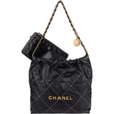Chanel 22 Quilted Lambskin Drawstring Shoulder Bag