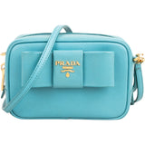 Prada Saffiano Fiocco Leather Bow Camera Small Crossbody Bag